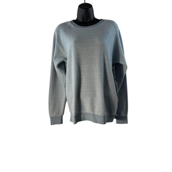 Feat Womens Blue Textured Sweatshirt Size S - Picture 1 of 12